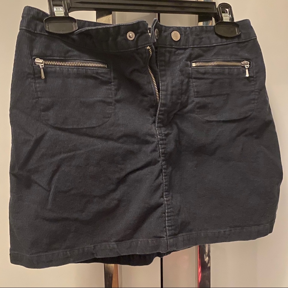 A&F dark blue corduroy skirt